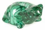 Flowery, Malachite Frog Carving - DR Congo #241951-1